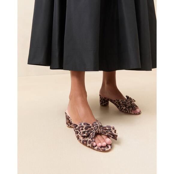 Loeffler Randall Shoes - Loeffler Randall Emilia Leopard Pleated Bow Sandal sz 6